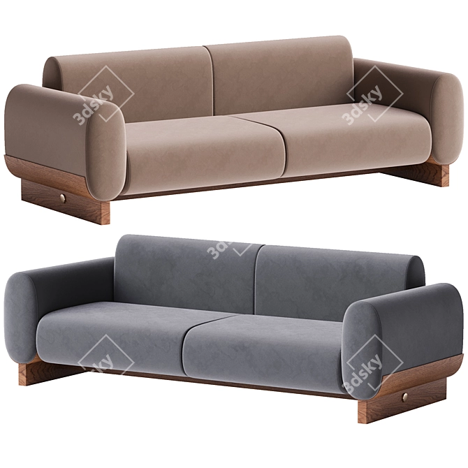 Sleek Modern LEIGH 3D Sofa 3D model image 1