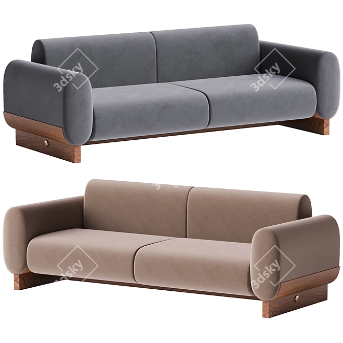 Sleek Modern LEIGH 3D Sofa 3D model image 2