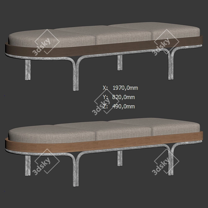 Elegant Rhythm Chaise Lounge 3D model image 6