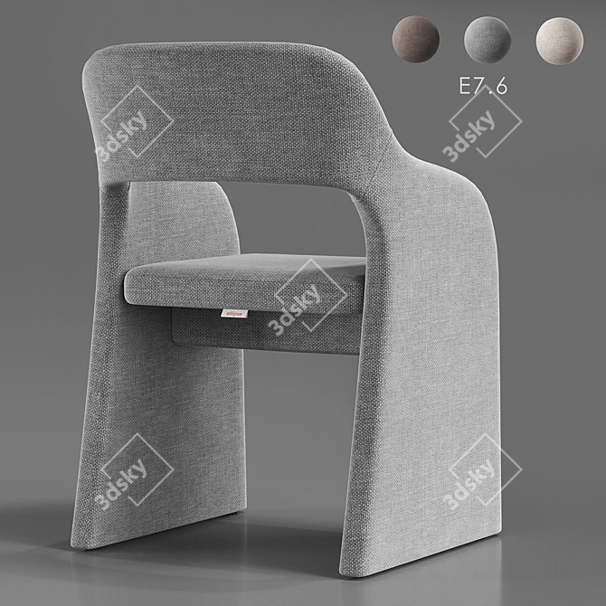 E7.6 Ellipse Chair with Armrests 3D model image 3