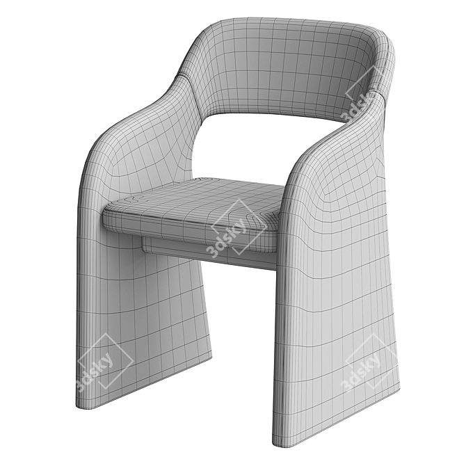 E7.6 Ellipse Chair with Armrests 3D model image 4