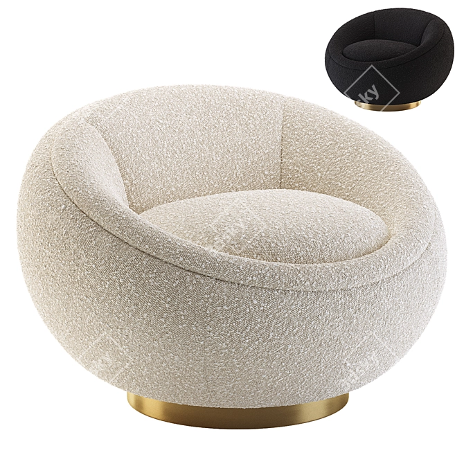 Elegant Swivel Chair Bollinger 3D model image 1