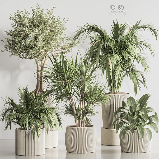 Elegant Indoor Plant Set 132 3D model image 1