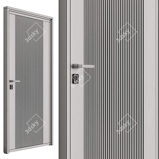 Contemporary Entryway Door Hardware 3D model image 4