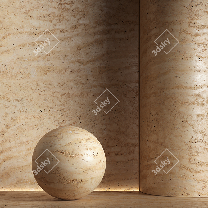 Travertine Stone Material 3DS Export 3D model image 1