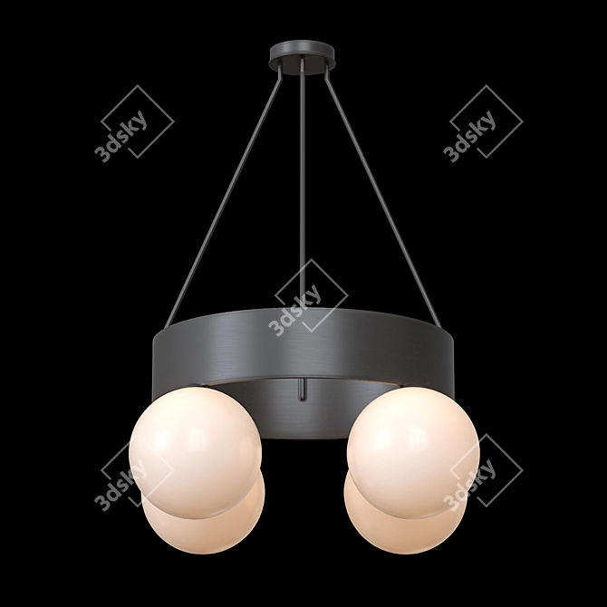 Asterios Integrated LED Black Ceiling Lamp 3D model image 2