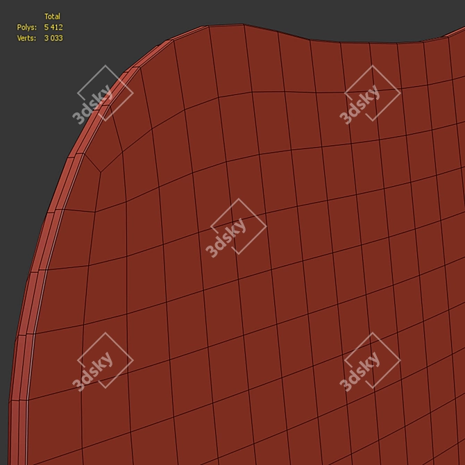 Organic Form Frameless Mirror Set 3D model image 7