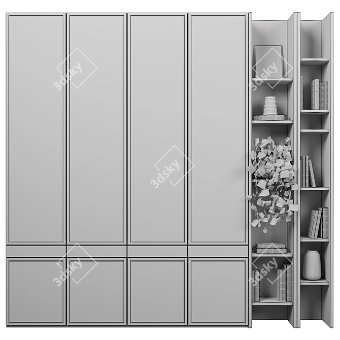 Modular Wardrobe 3D Model 3D model image 3