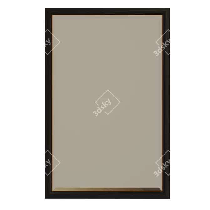 Vintage Black Gold Wall Mirror 3D model image 1