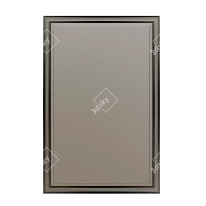 Vintage Black Gold Wall Mirror 3D model image 3