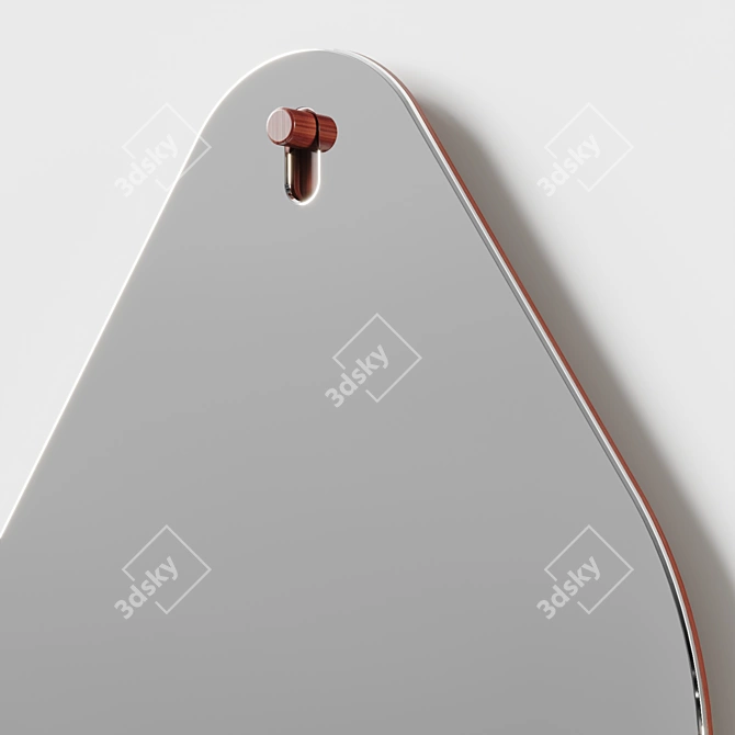 Modern Walnut Accent Mirror Unique 3D model image 3