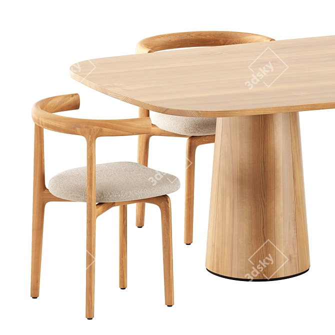 Outdoor Seating Set: Baxter Chair & Ton Table 3D model image 2