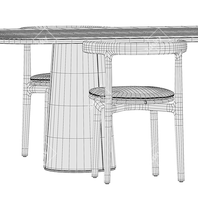 Outdoor Seating Set: Baxter Chair & Ton Table 3D model image 5