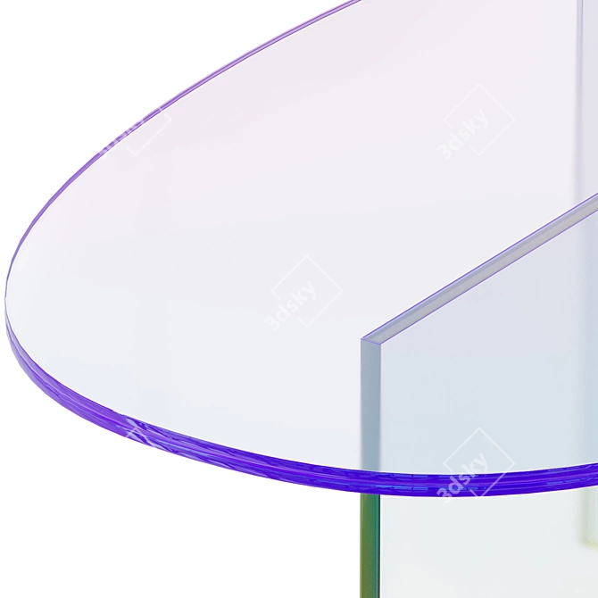 Shimmer Oval Glass Dining Table 3D model image 2