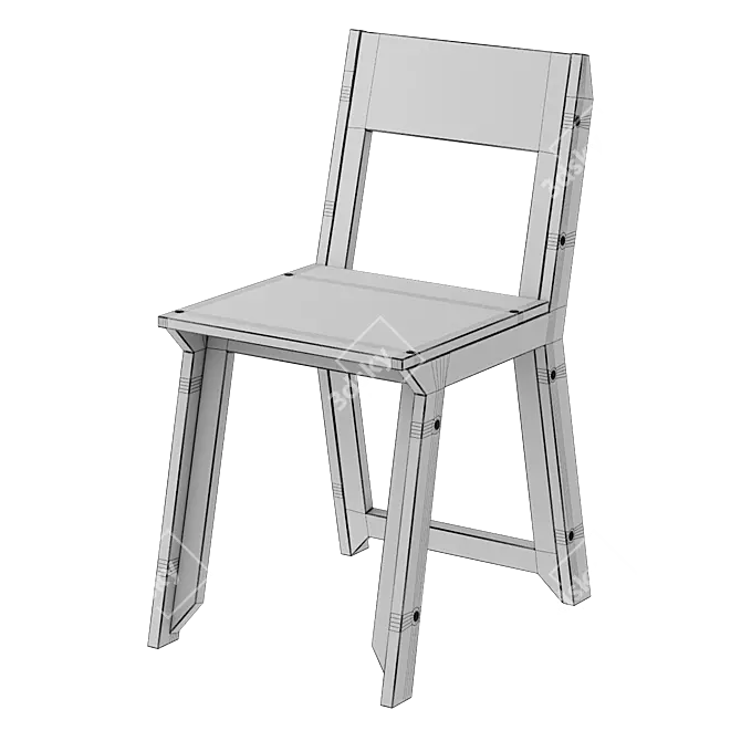 Modern Design Angle Chair V1 3D model image 6