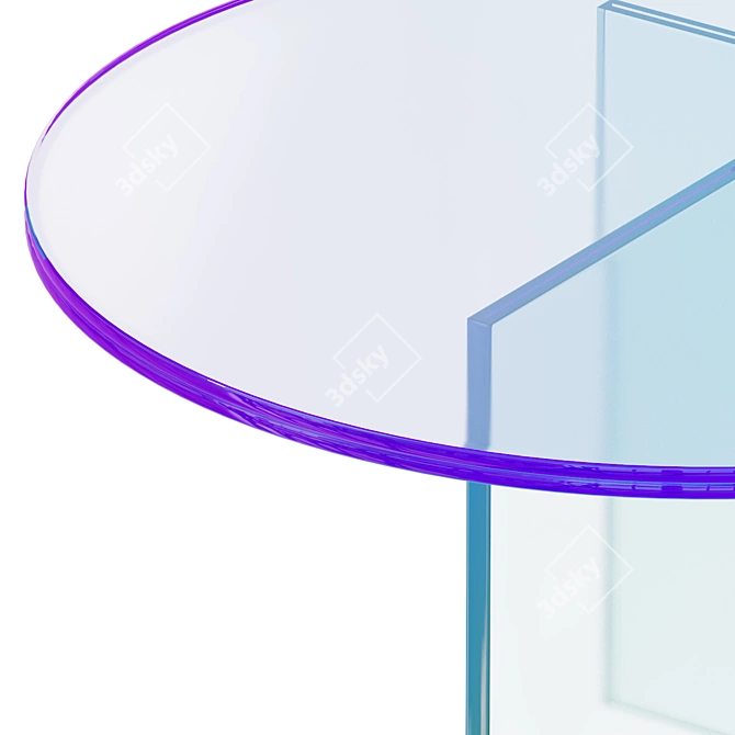 Round Shimmer Glass Dining Table 3D model image 2