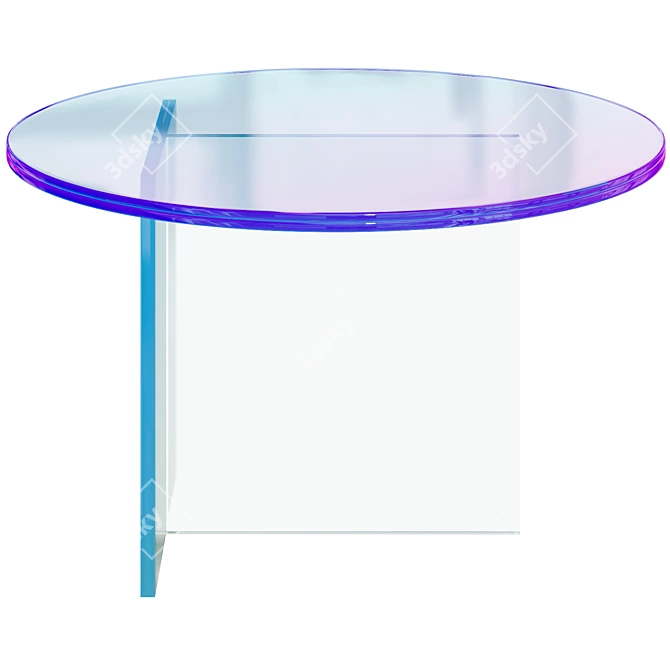 Round Shimmer Glass Dining Table 3D model image 3