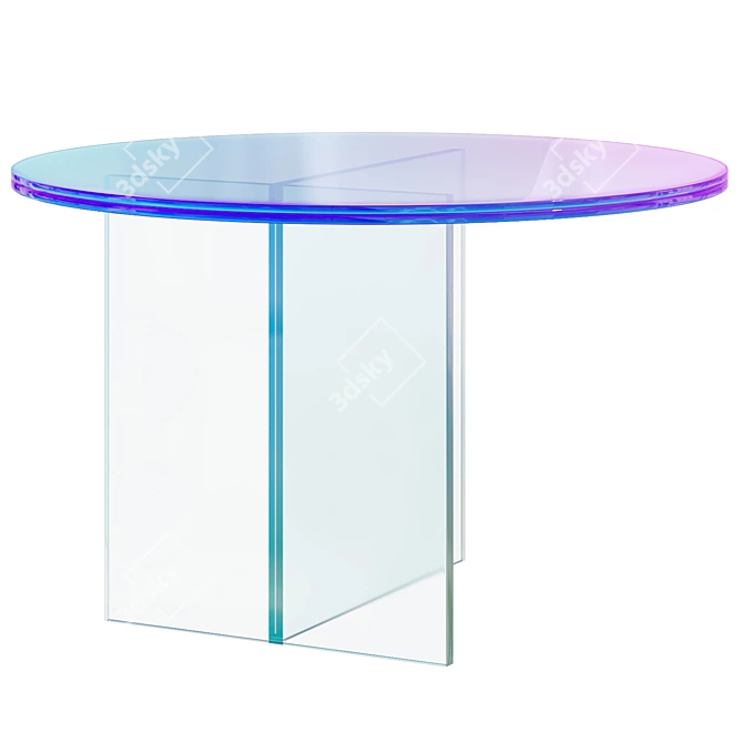 Round Shimmer Glass Dining Table 3D model image 4