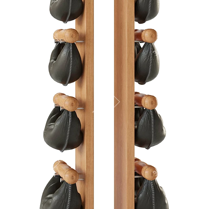 Handcrafted Wood & Leather Swing Tower 3D model image 3