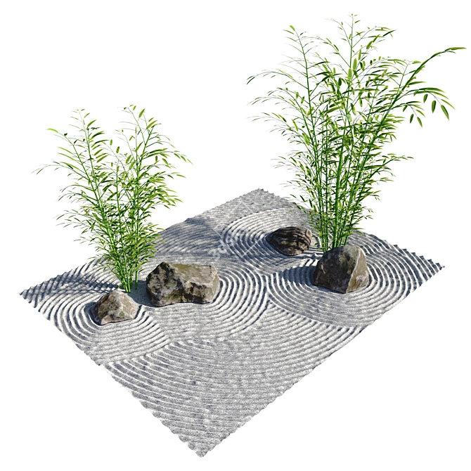 HQ Zen Rock Garden 3D 3D model image 3