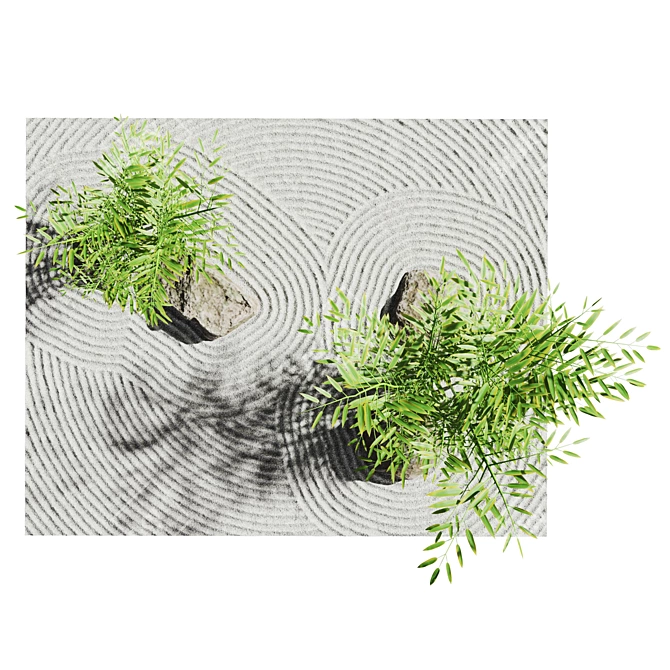 HQ Zen Rock Garden 3D 3D model image 5