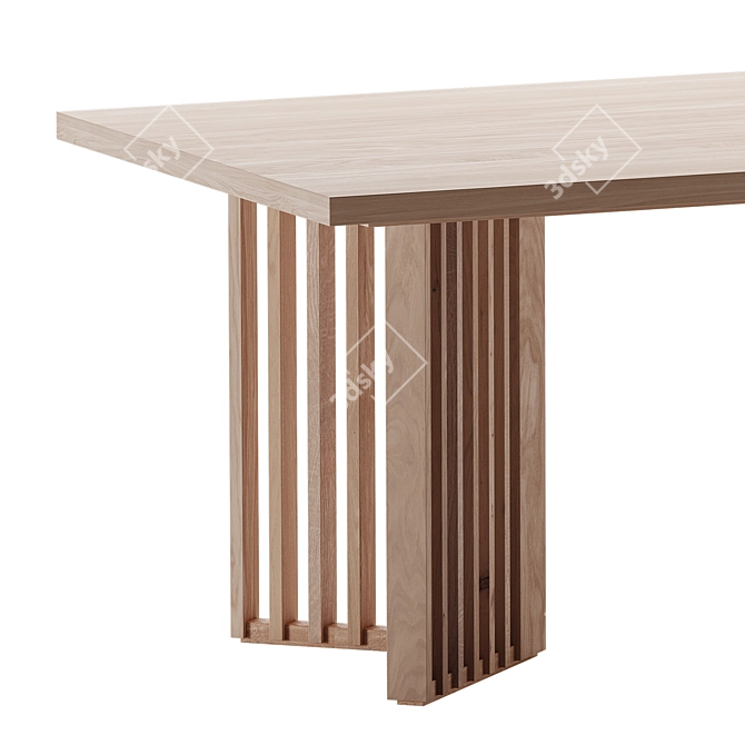 Adjustable Color Wooden Dining Table 3D model image 3