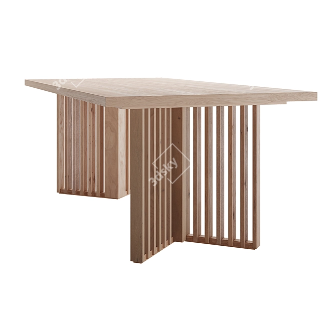 Adjustable Color Wooden Dining Table 3D model image 7