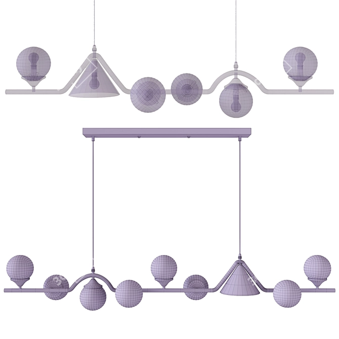 Melody Chandelier 9-Light Pendant 3D model image 5