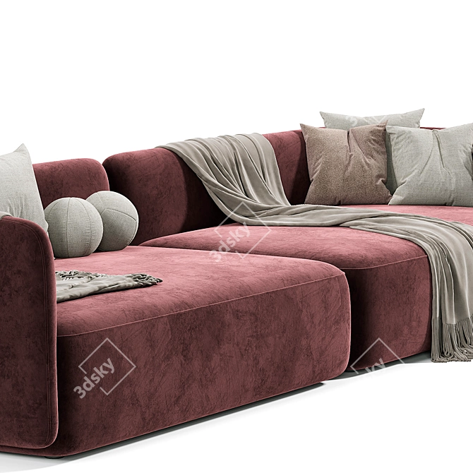 Luxurious Cosy Sofa, Italian Design 3D model image 4