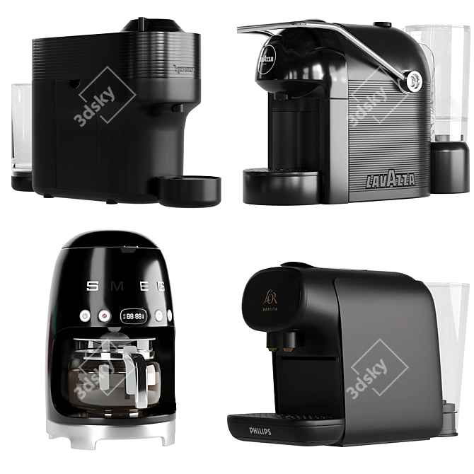 Premium Coffee Makers Set: Lavazza, Nespresso, Philips 3D model image 2