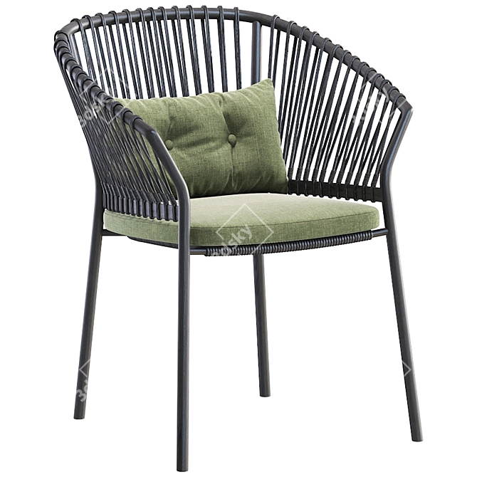 Coastal Weave Outdoor Dining Chair 3D model image 4