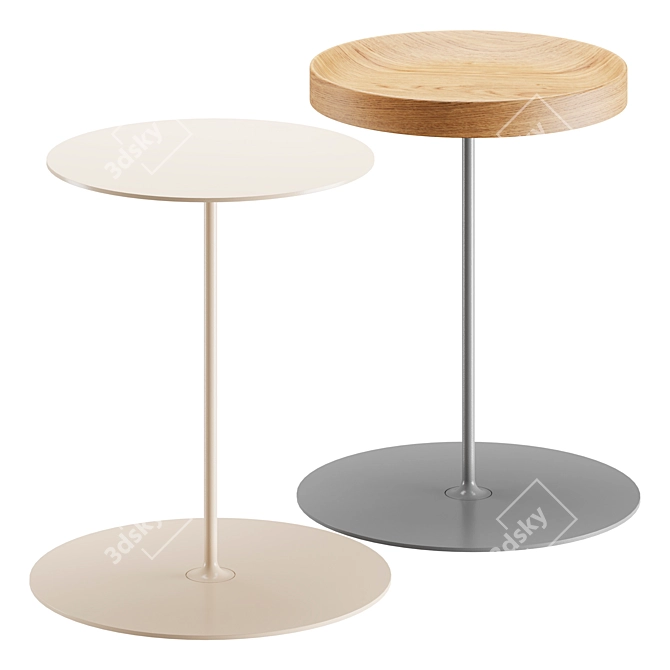 Tender Side Table White Metal 3D model image 1