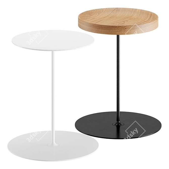 Tender Side Table White Metal 3D model image 2