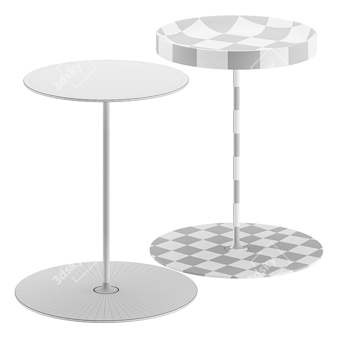 Tender Side Table White Metal 3D model image 3