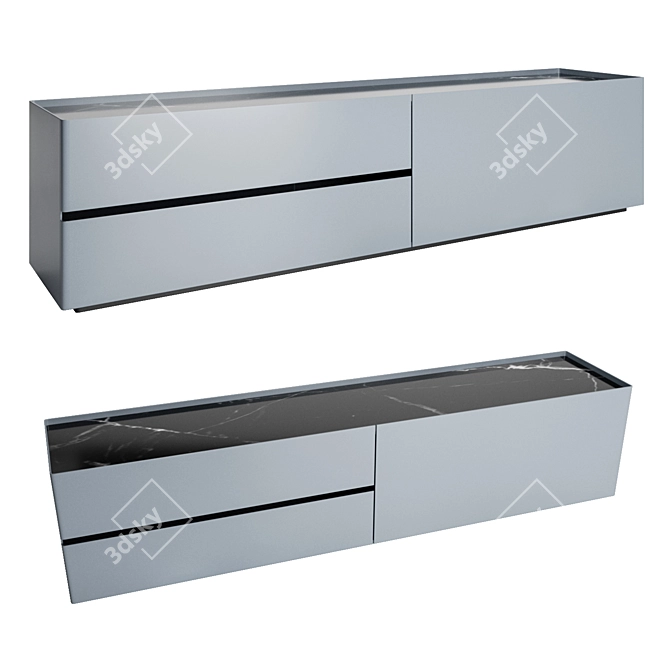 Modern Sleek Sideboard with Drawers 3D model image 2