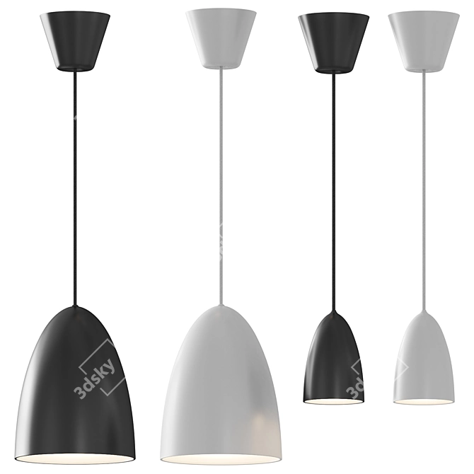 Adjustable Pendant Light with Splines 3D model image 2