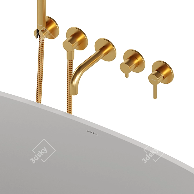 Luxury Y Bath Mixer Set 3D model image 3