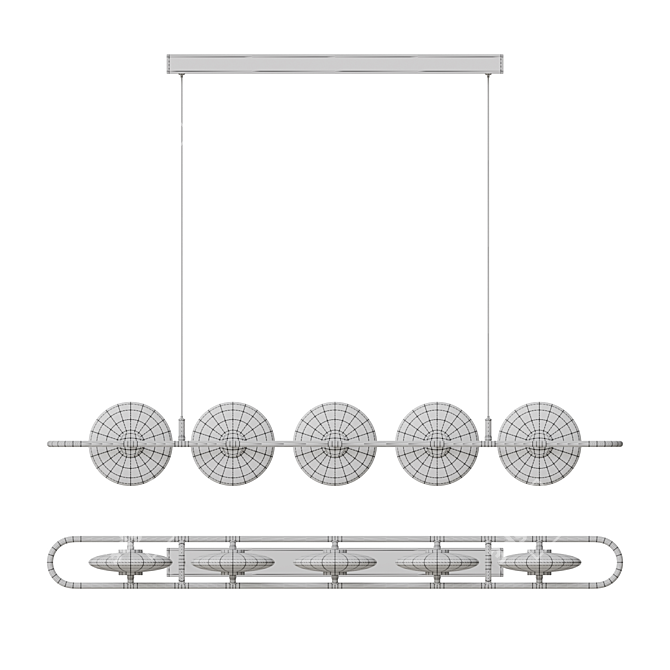 Modern LED Disc Lamp Fixture 3D model image 4