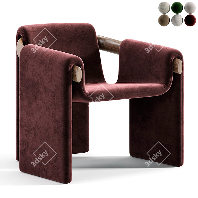 Elegant Sari Lounge Armchair 3D model image 1