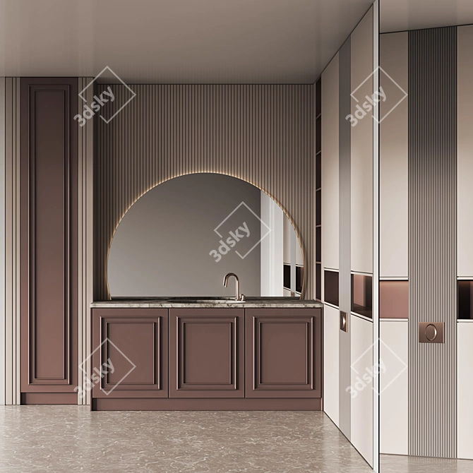 Modern Bathroom Furniture Set 24 3D model image 2