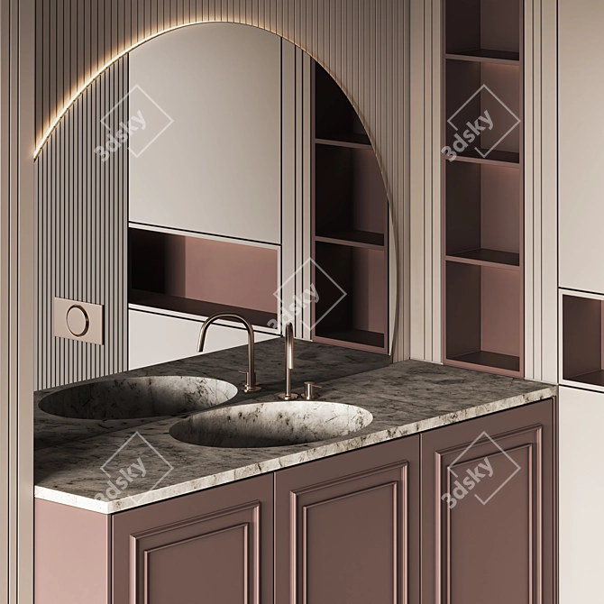 Modern Bathroom Furniture Set 24 3D model image 3