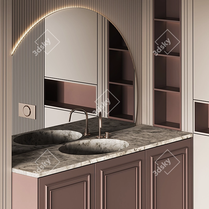 Modern Bathroom Furniture Set 24 3D model image 5