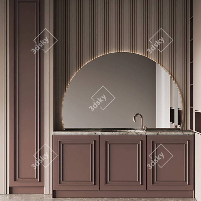 Modern Bathroom Furniture Set 24 3D model image 8