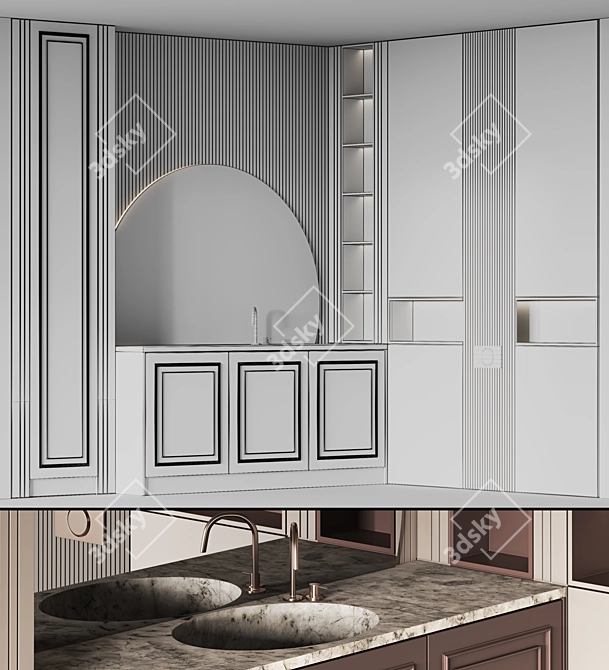 Modern Bathroom Furniture Set 24 3D model image 10