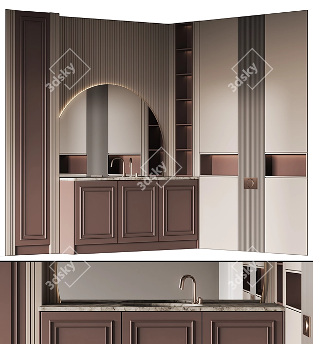 Modern Bathroom Furniture Set 24 3D model image 11