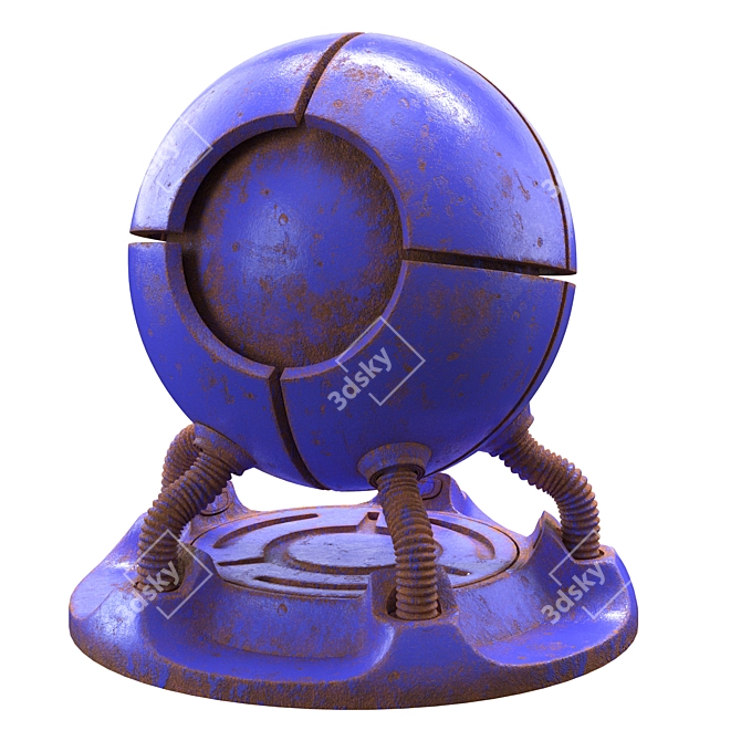 Rust Shader for Vray 3D model image 3