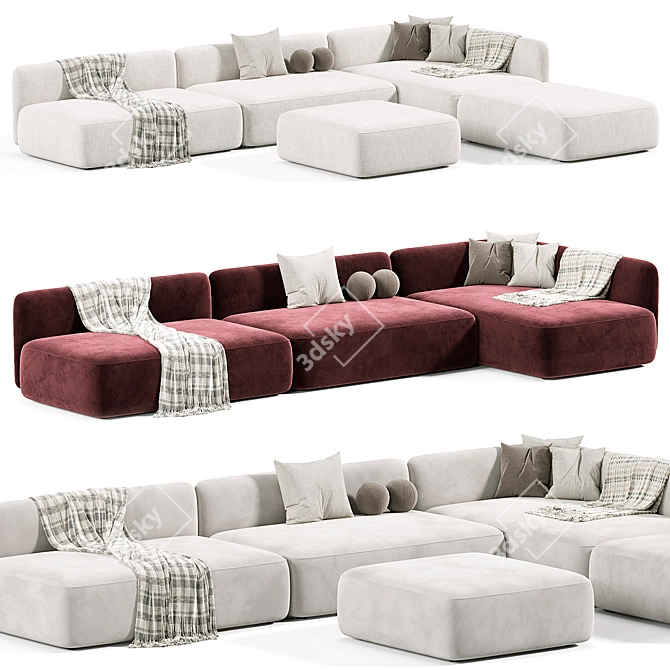 Modern Italian Sofa 3D Model 3D model image 1