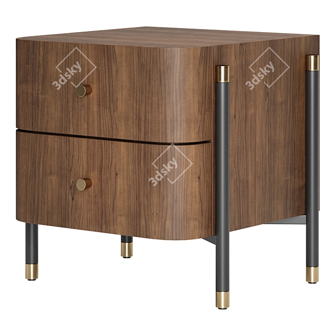 Elegant Modern Rosie Bedside Table 3D model image 3