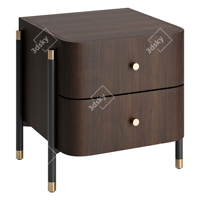 Elegant Modern Rosie Bedside Table 3D model image 4