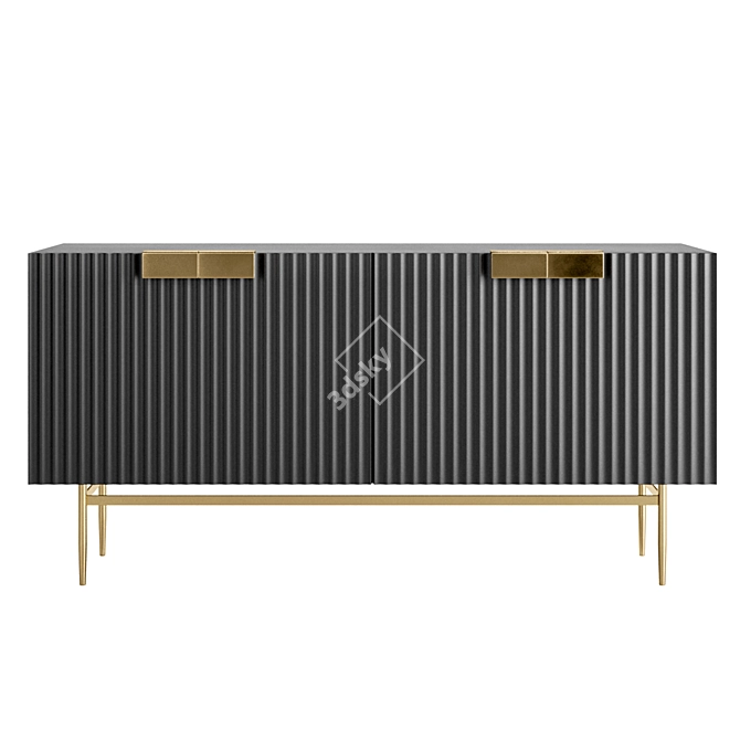 Modern Black Sideboard Buffet Storage 3D model image 2